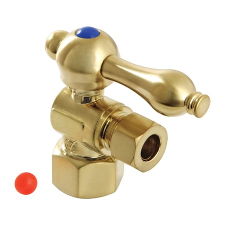 Kingston Brass CC43107 Quarter Turn Valve (1/2-Inch FIP X 3/8-Inch O.D. Compression), Brushed Brass CC43107